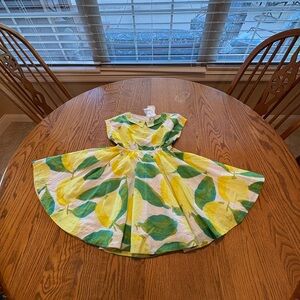NWT Tea Collection Collared Skirted Dress Guava Go Go In Yellow Size 6 New